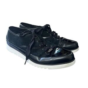 Donald J. Pliner Black Flipp Mixed Media Sneaker